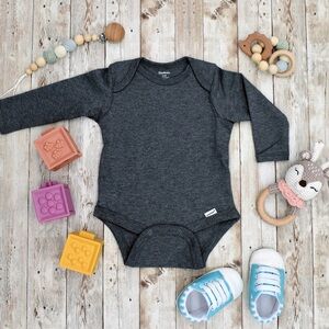 Gerber Black Long-Sleeve Baby One-Piece Bodysuit